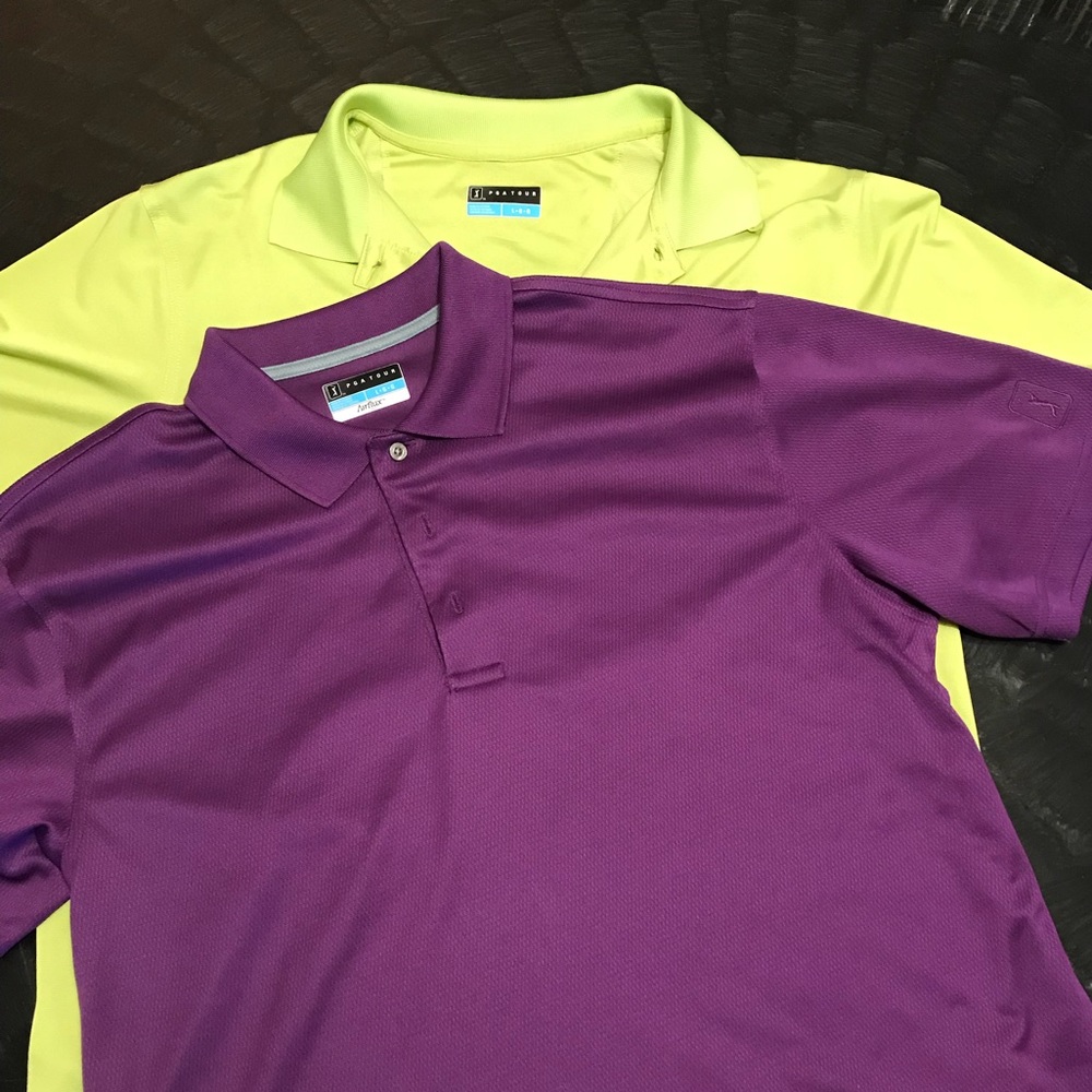 Two men’s casual polo shirts
